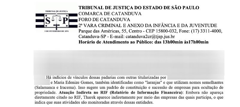 Apuração do Grupo de Atuação Especial de Combate ao Crime Organizado (Gaeco) aponta indícios de Maria Edenize Gomes seria "laranja" para ocultação de propriedade (Imagem: Reprodução)
