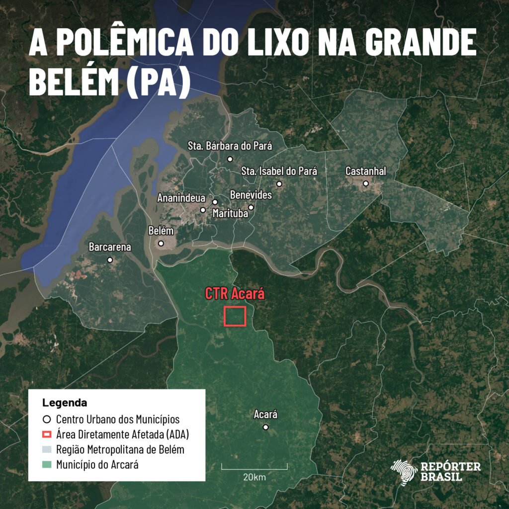Mapa_Aterro_Ciclus_Belém (Arte: Rodrigo Bento/Repórter Brasil)