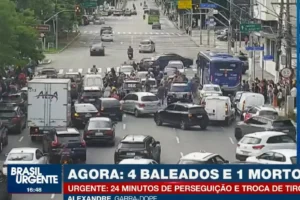 Perseguição e tiroteio na Faria Lima terminam com bandido morto após assalto