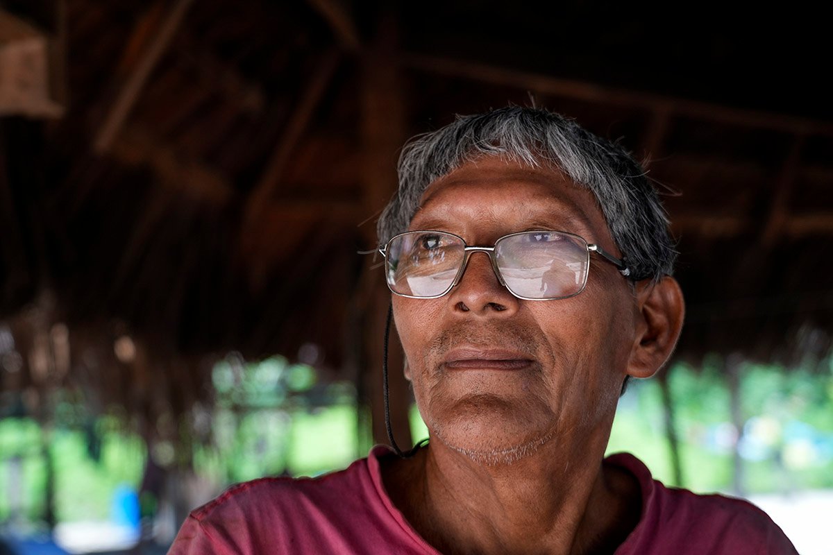 “Quando apareceu essa poluição eu fiquei triste, parece que já está nos matando”, Ky’netxiri Atroari, aldeia Alalaú (Foto: Fernando Martinho /Repórter Brasil)