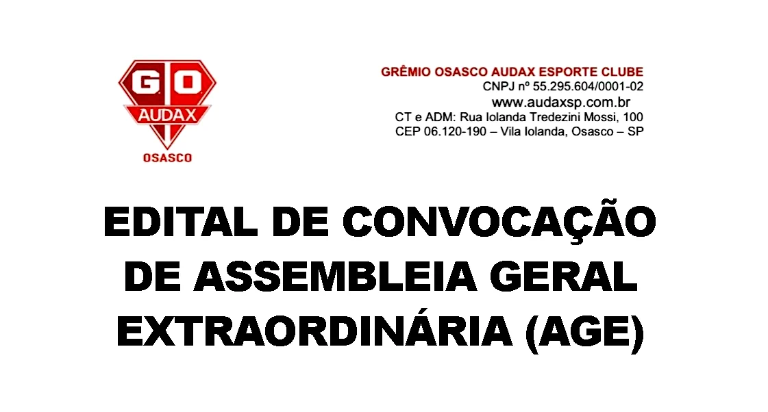 capa do edital audax age