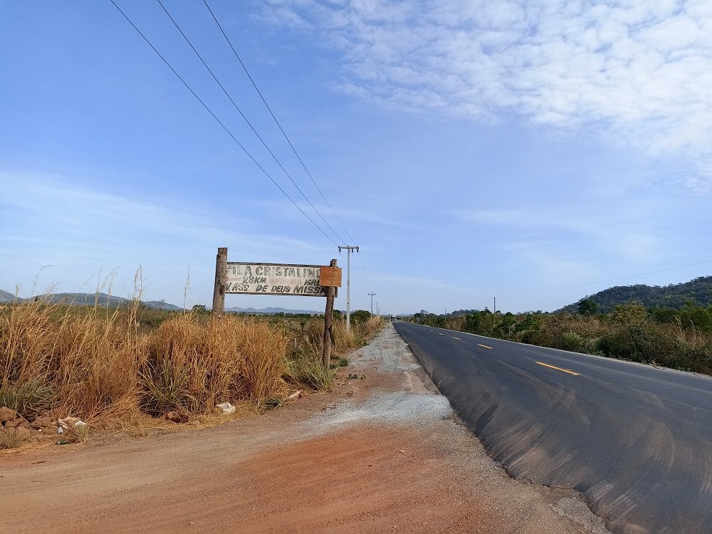 Placa na BR-158 em Santana do Araguaia, no Sul do Pará, indica a localzação da
