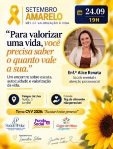 Fundo Social recebe palestra sobre saúde mental e valorização da vida durante o Setembro Amarelo